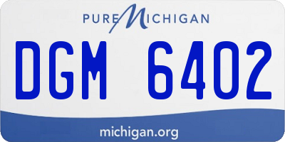 MI license plate DGM6402