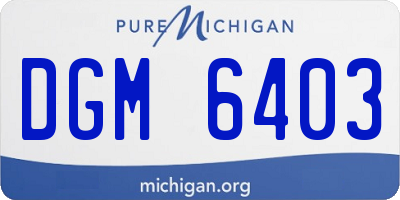 MI license plate DGM6403
