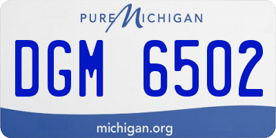 MI license plate DGM6502