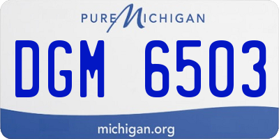 MI license plate DGM6503