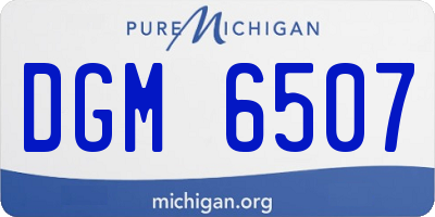 MI license plate DGM6507