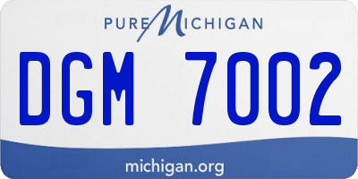 MI license plate DGM7002