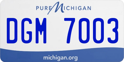 MI license plate DGM7003