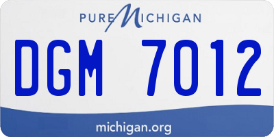 MI license plate DGM7012