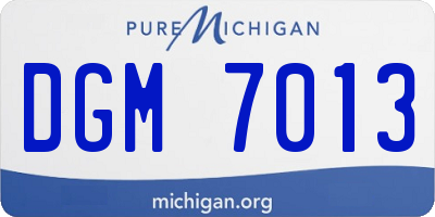 MI license plate DGM7013