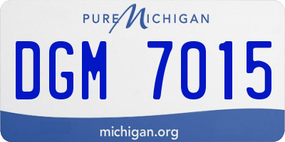 MI license plate DGM7015
