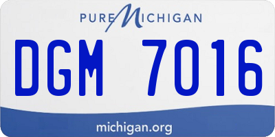MI license plate DGM7016