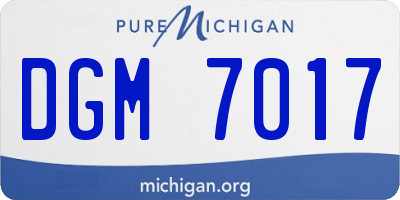 MI license plate DGM7017