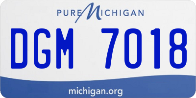 MI license plate DGM7018