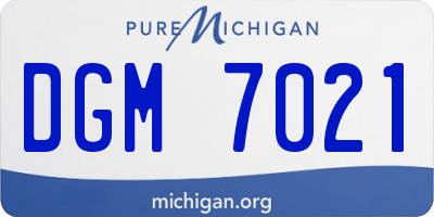 MI license plate DGM7021