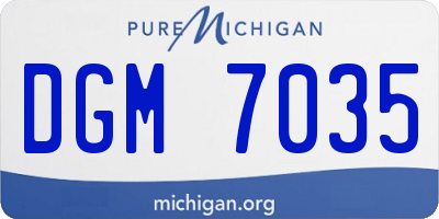 MI license plate DGM7035