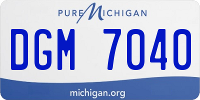 MI license plate DGM7040