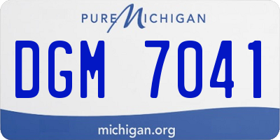 MI license plate DGM7041