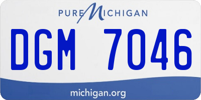 MI license plate DGM7046