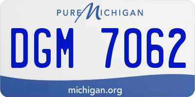 MI license plate DGM7062