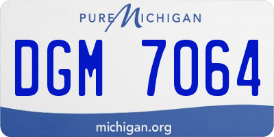 MI license plate DGM7064