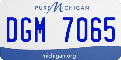 MI license plate DGM7065