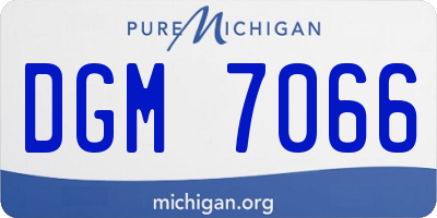 MI license plate DGM7066