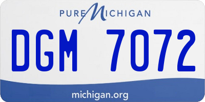 MI license plate DGM7072