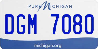 MI license plate DGM7080