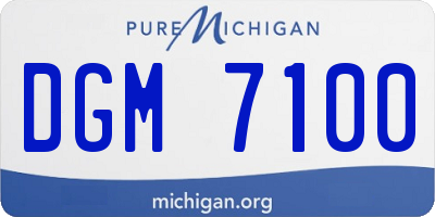 MI license plate DGM7100