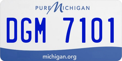 MI license plate DGM7101