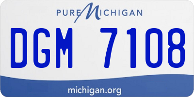 MI license plate DGM7108