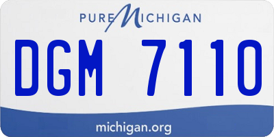 MI license plate DGM7110