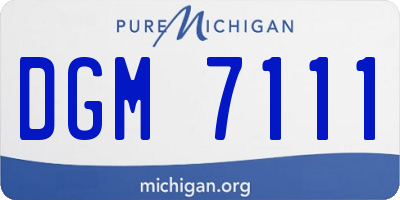 MI license plate DGM7111