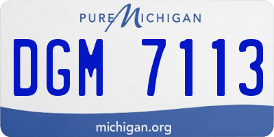 MI license plate DGM7113