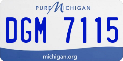 MI license plate DGM7115