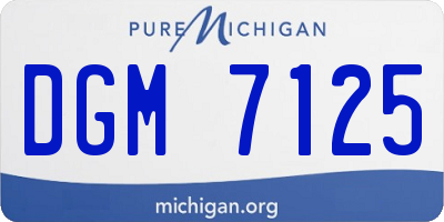 MI license plate DGM7125