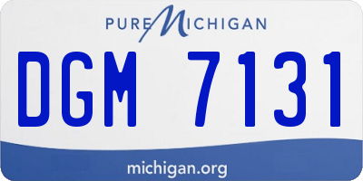 MI license plate DGM7131