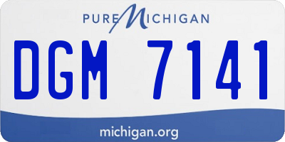 MI license plate DGM7141