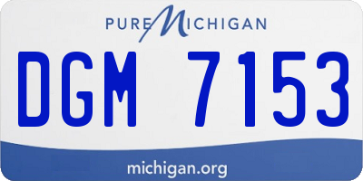 MI license plate DGM7153