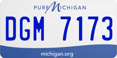 MI license plate DGM7173
