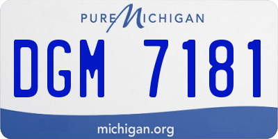 MI license plate DGM7181