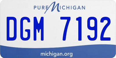 MI license plate DGM7192