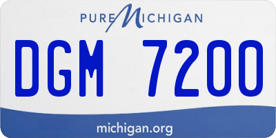 MI license plate DGM7200