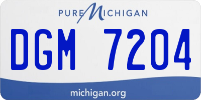 MI license plate DGM7204