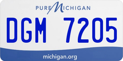MI license plate DGM7205
