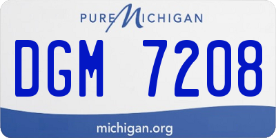 MI license plate DGM7208
