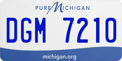 MI license plate DGM7210