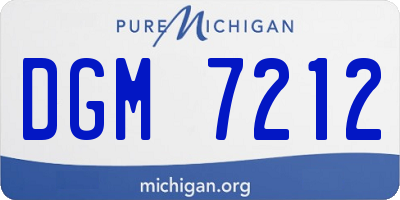 MI license plate DGM7212