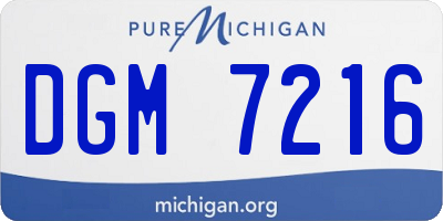 MI license plate DGM7216