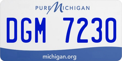 MI license plate DGM7230