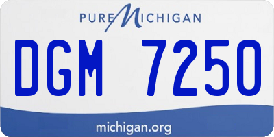 MI license plate DGM7250