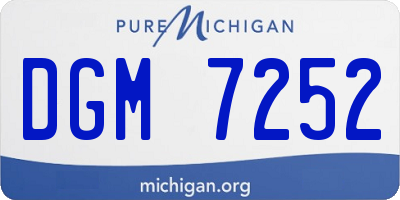 MI license plate DGM7252