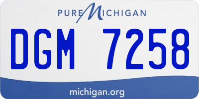 MI license plate DGM7258