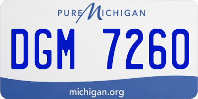 MI license plate DGM7260